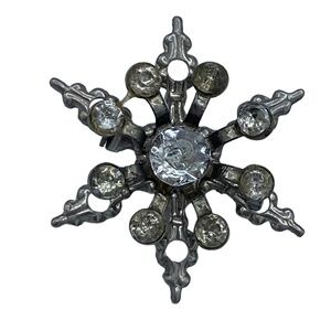 ✨Retro clear rhinestone starburst pinwheel pot metal large 2 inch brooch